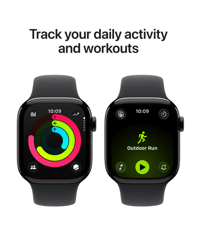 Apple Watch Series 11 Cellular 42mm Zwart Sportband S/M