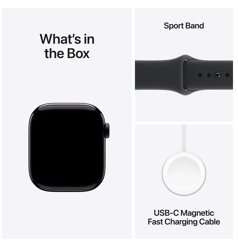 Apple Watch Series 11 Cellular 42mm Zwart Sportband S/M