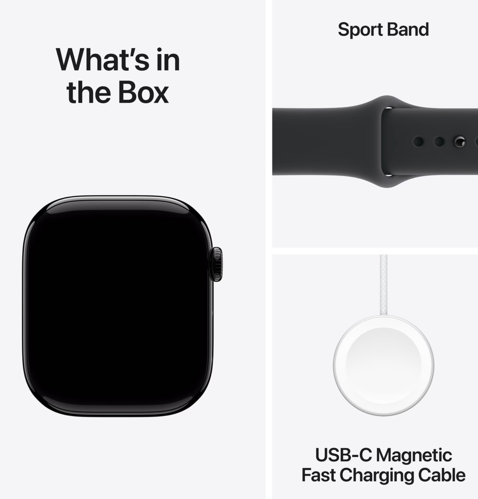 Apple Watch Series 11 42mm Zwart Sportband M/L