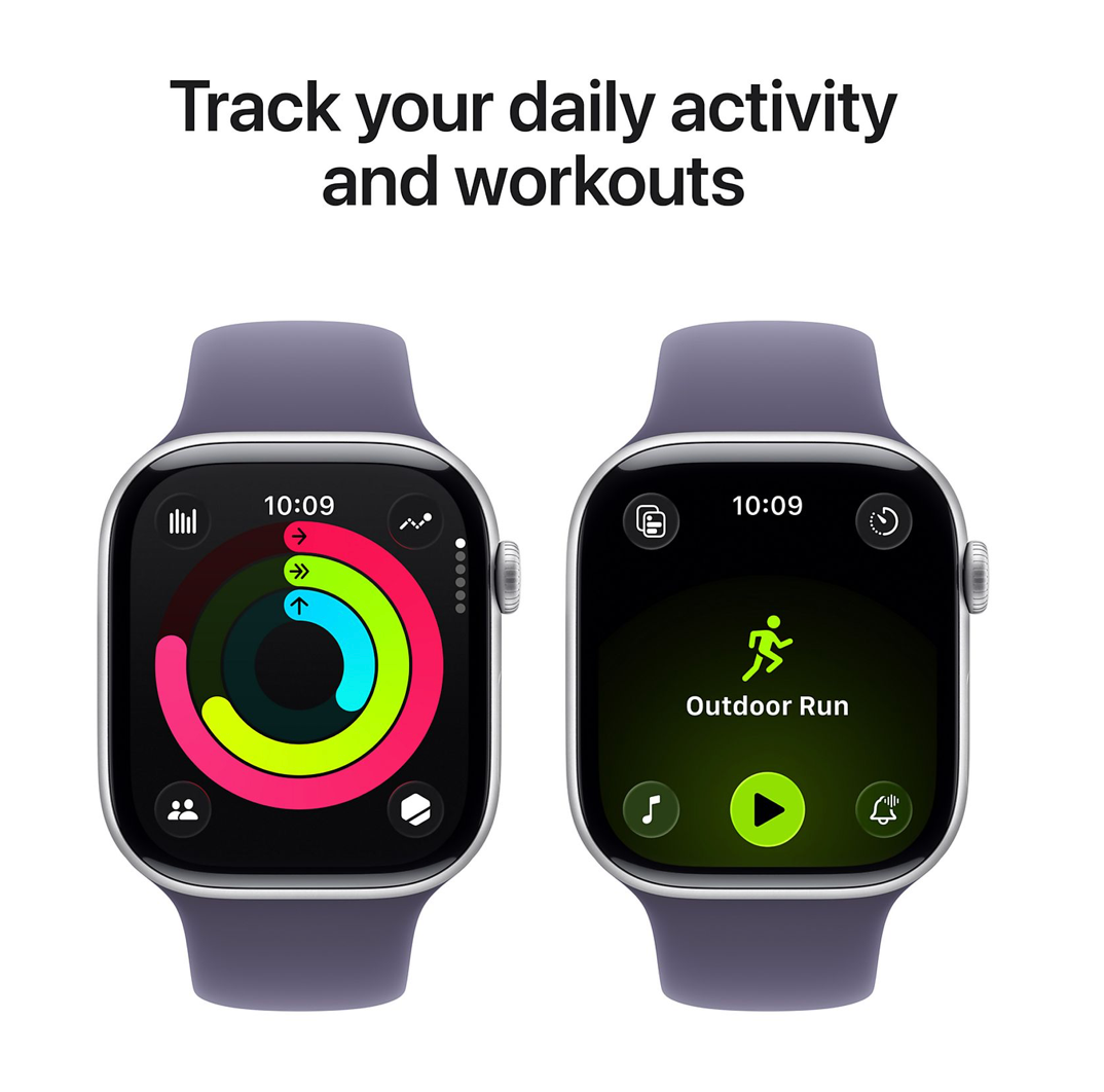 Apple Watch Series 11 (2025) Wifi + 5G 46 mm  Silver Aluminium + Purple Fog Sport Band M/L