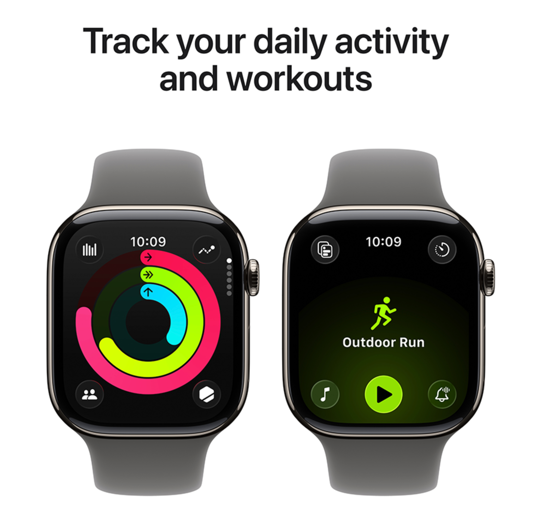 Apple Watch Series 11, 46mm, GPS + Cellular, Titanium, Sportbandje S/M, Titanium (Grijs)