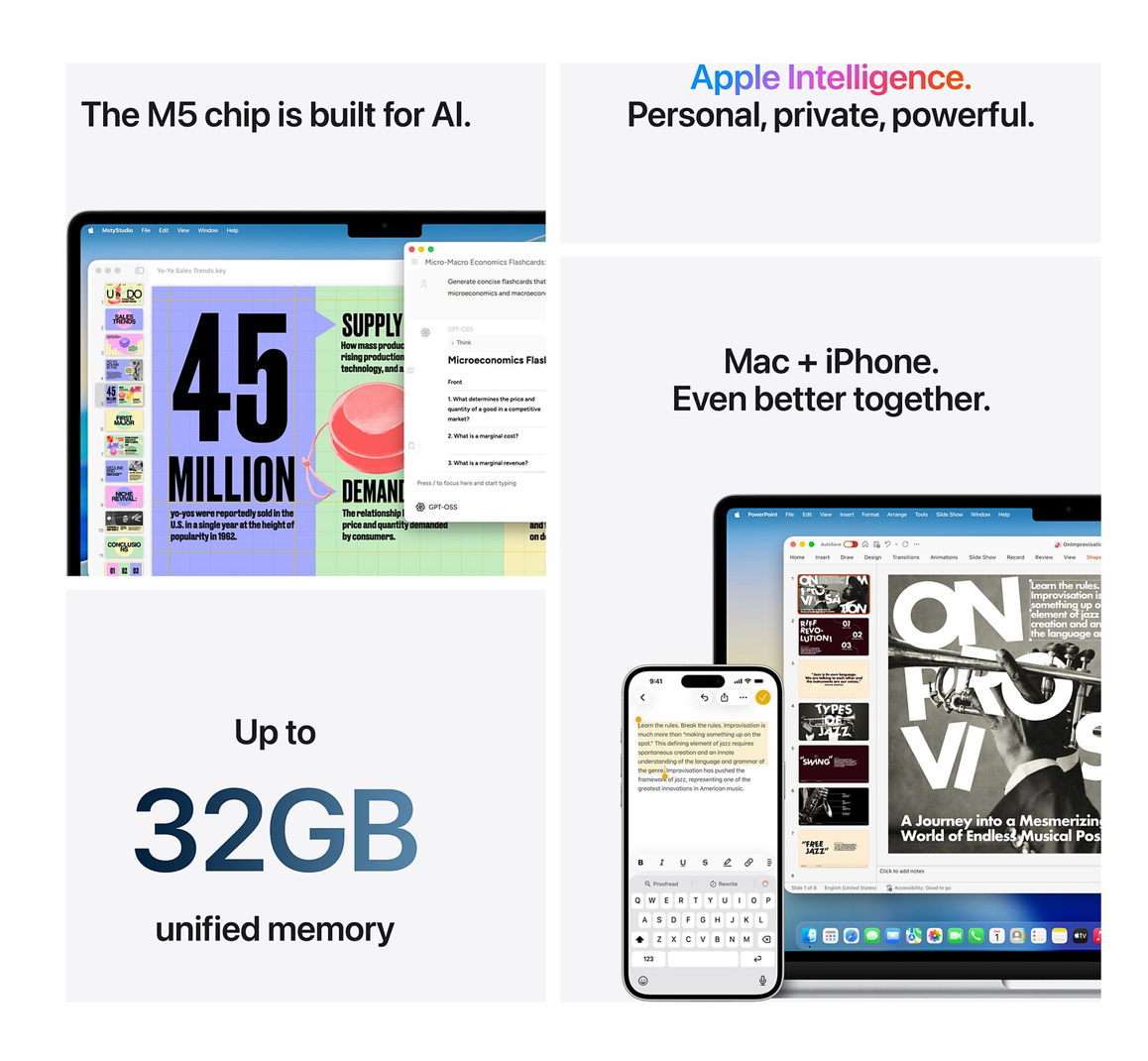 Apple MacBook Air (2026) 15inch M5 (10CPU/10GPU) 16GB 512GB Silver QWERTY