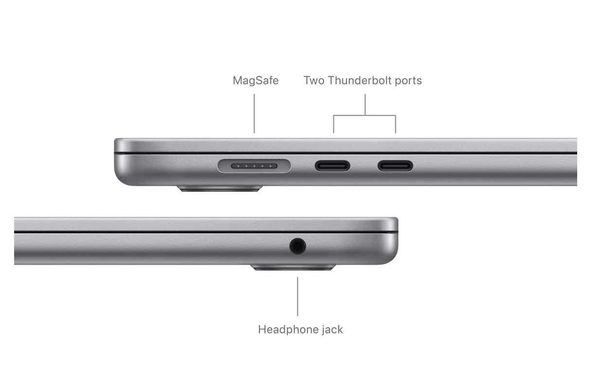 Apple MacBook Air 15 inch (2024) M3 (8 core CPU/10 core GPU) 16GB/512GB Spacegrijs QWERTY