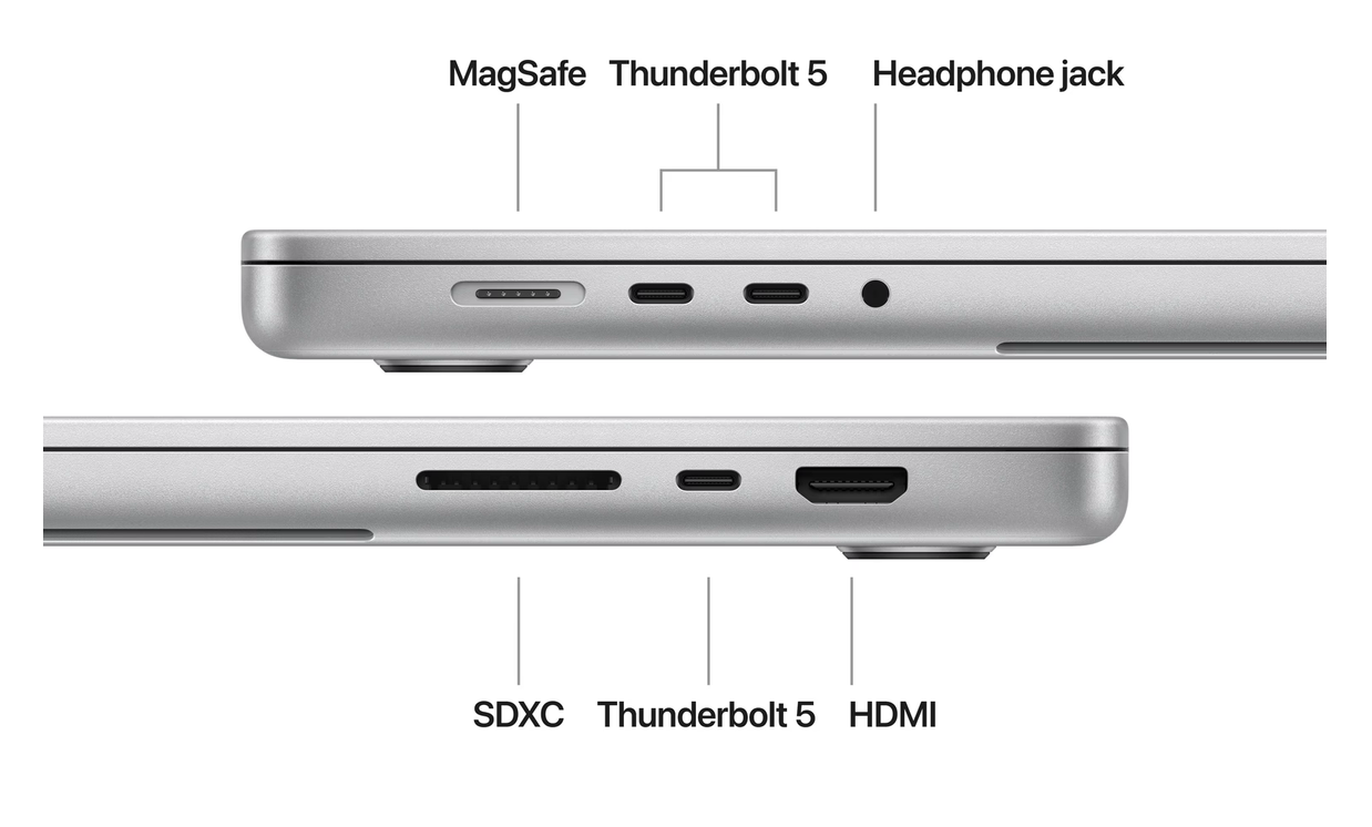 Apple MacBook Pro 16 inch (2024)  M4 Pro (14 core CPU/20 core GPU) 48GB/512GB Zilver, QWERTY