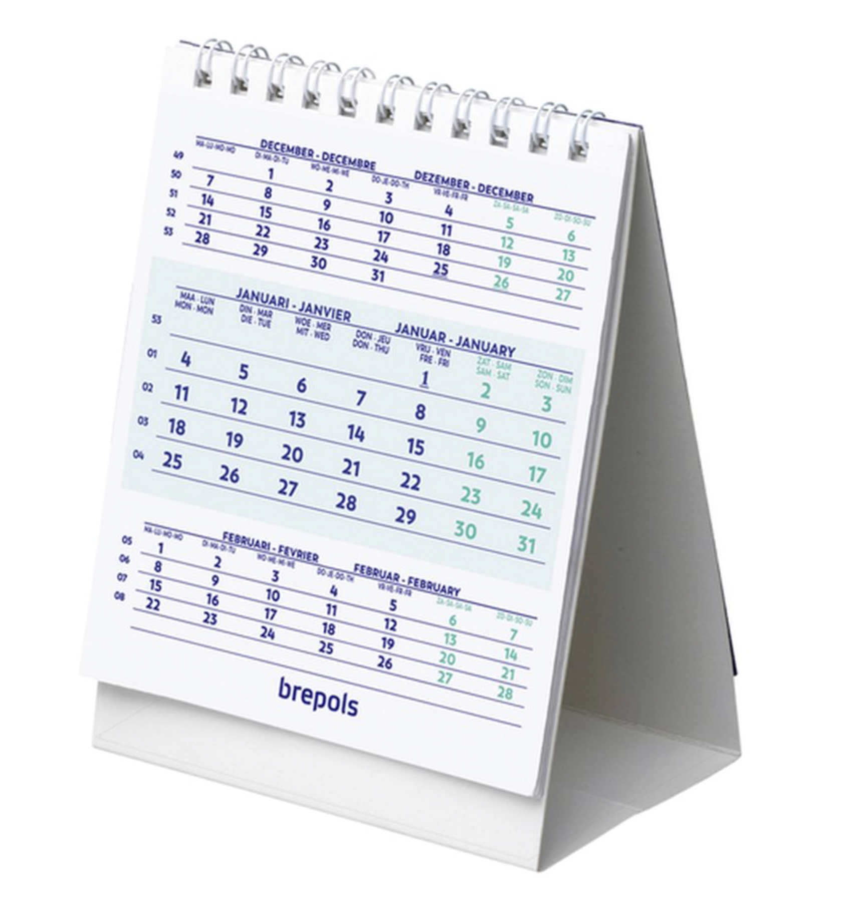 Brepols bureaukalender, staand, 2026