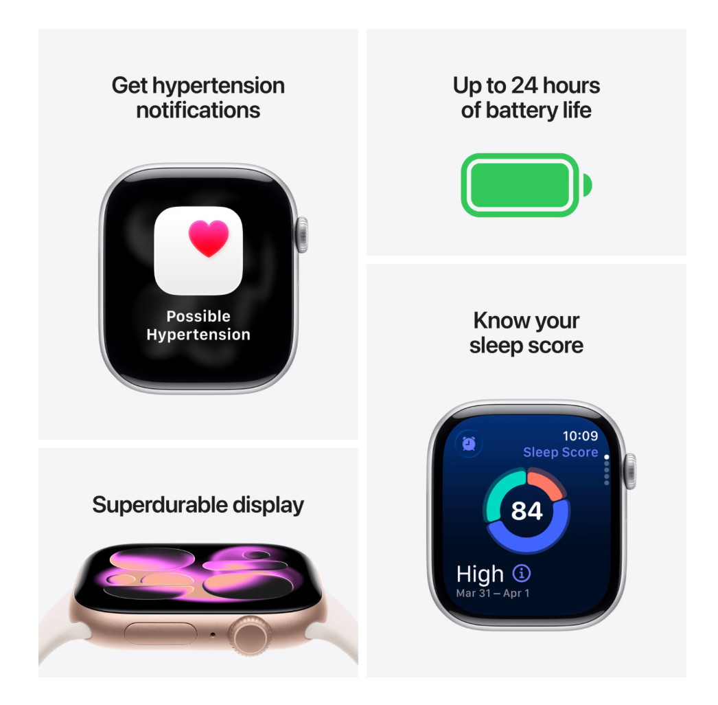 Apple Watch Series 11 42mm Zilver Sportband M/L