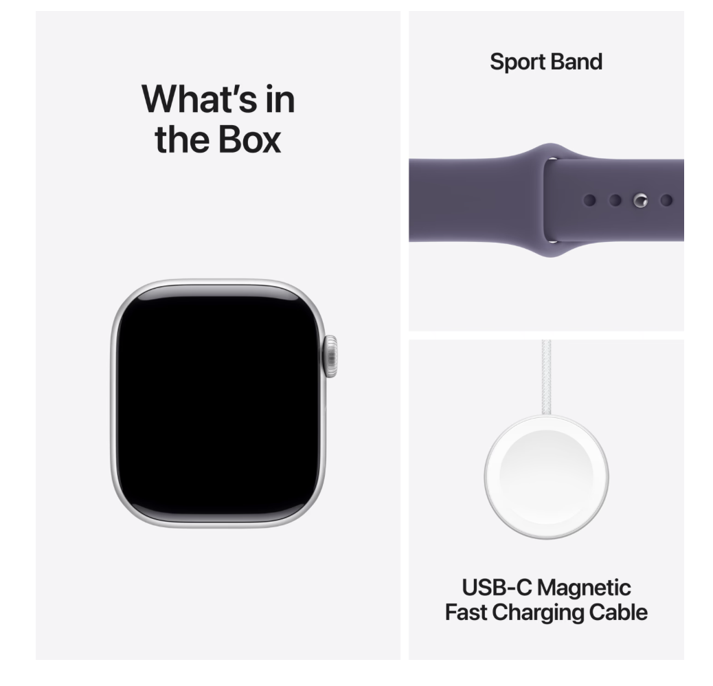 Apple Watch Series 11 42mm Zilver Sportband M/L