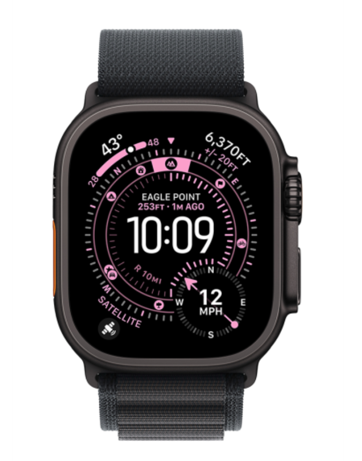 Apple Watch Ultra 3 Wifi + 5G 49mm Black Titanium Case with Black Alpine Loop - Small