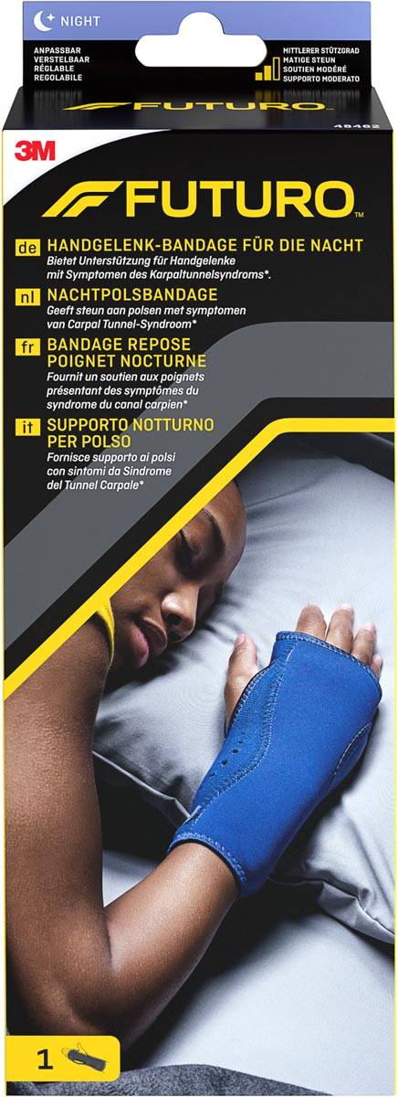 3M Futuro steunverband voor pols, nachtpolsbandage, verstelbaar, blauw