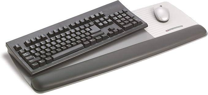 3M gel polssteun, voor toetsenbord en muis, zwart, lederlook