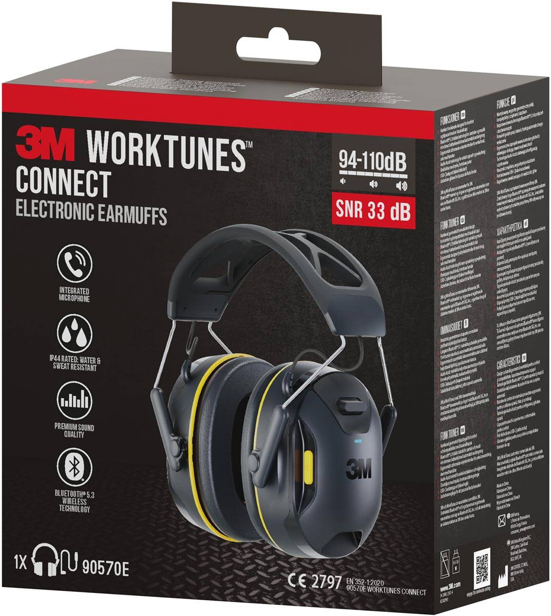 3M WorkTunes Connect draadloze gehoorbeschermer, met Bluetooth-technologie