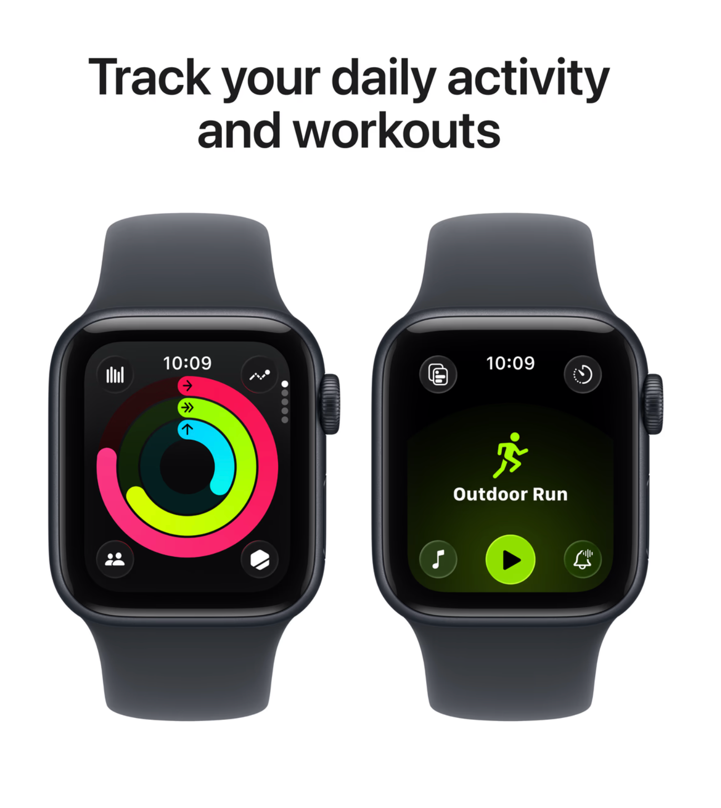 Apple Watch SE (2025) 40mm Midnight Sportband S/M