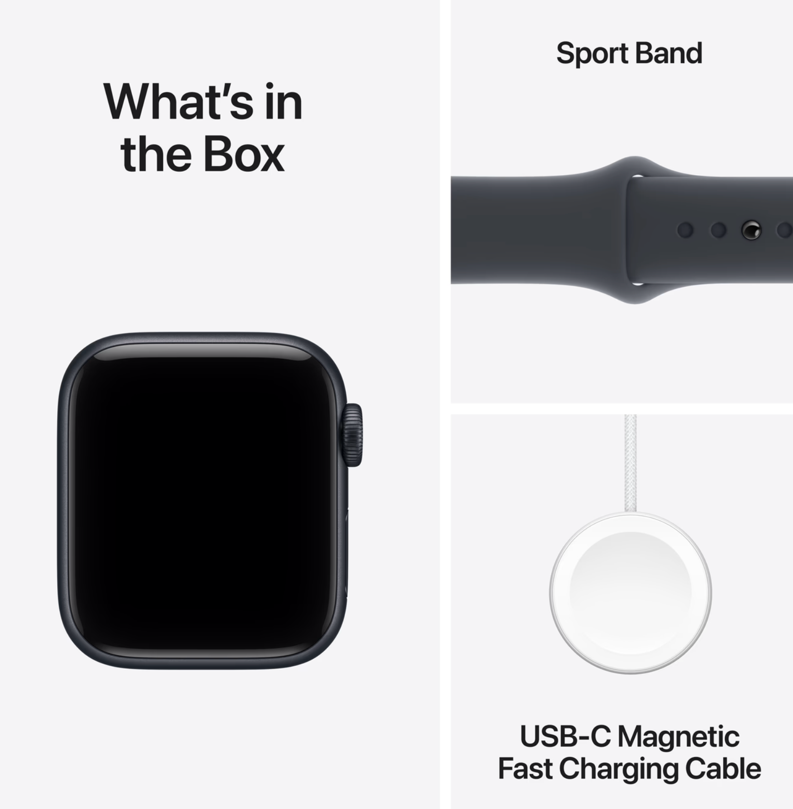 Apple Watch SE (2025) 40mm Midnight Sportband S/M