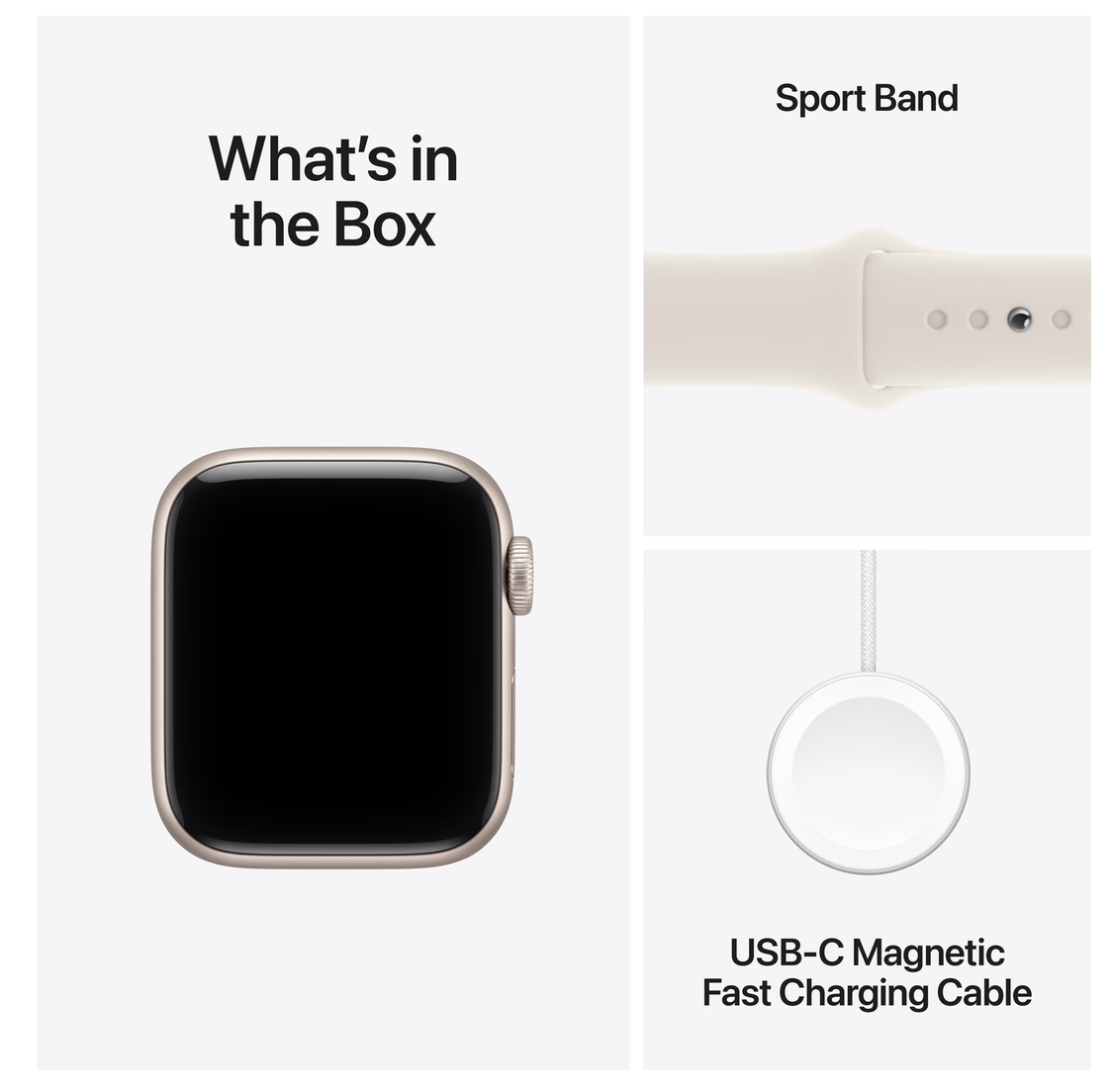 Apple Watch SE (2025) 40mm Starlight Sportband S/M