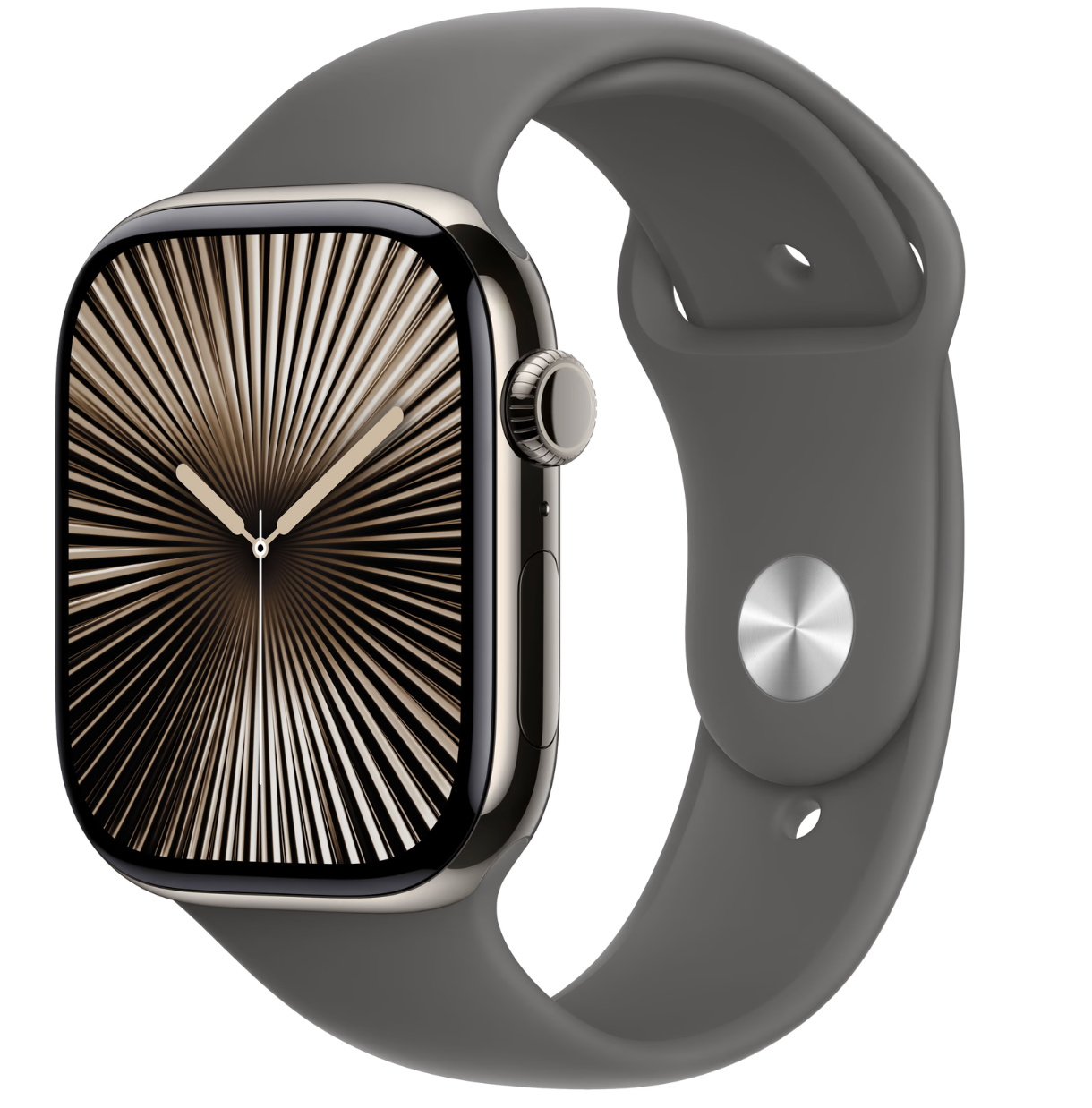 Apple Watch Series 10 4G 46mm Titanium Zilver Sportband S/M