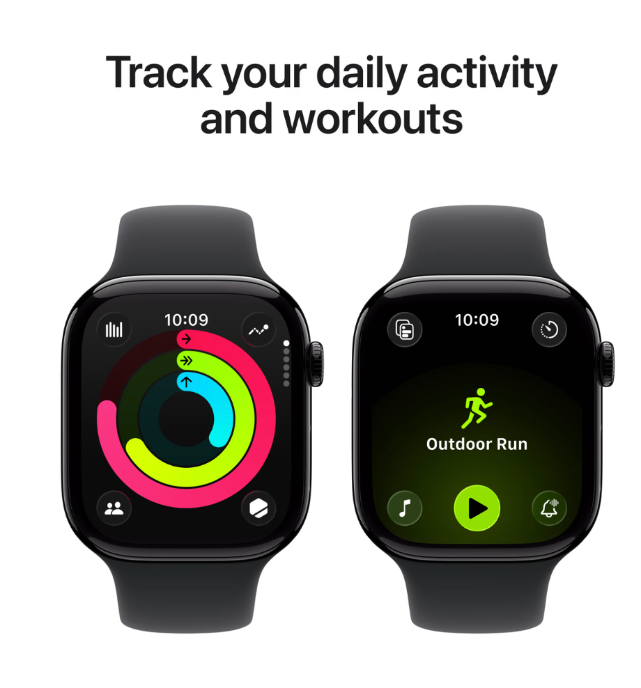 Apple Watch Series 11 46mm Zwart Sportband M/L