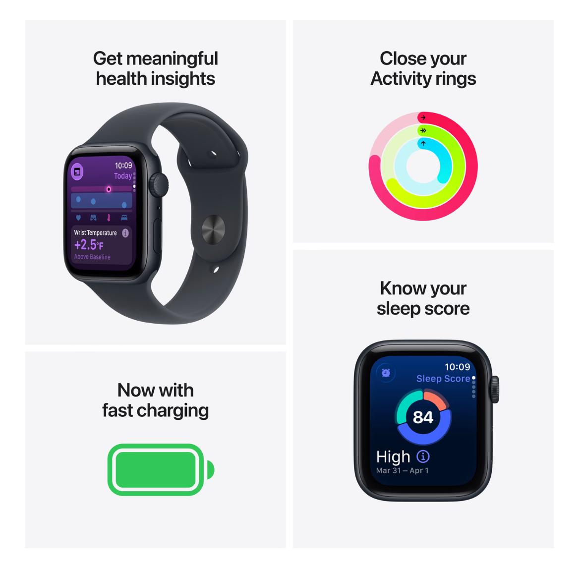 Apple Watch SE (2025) 44mm Starlight Sportband M/L