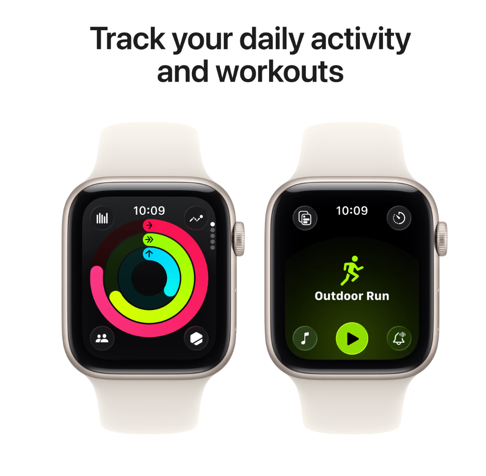 Apple Watch SE (2025) 44mm Starlight Sportband M/L