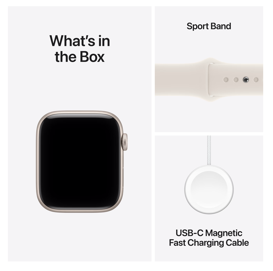 Apple Watch SE (2025) 44mm Starlight Sportband M/L