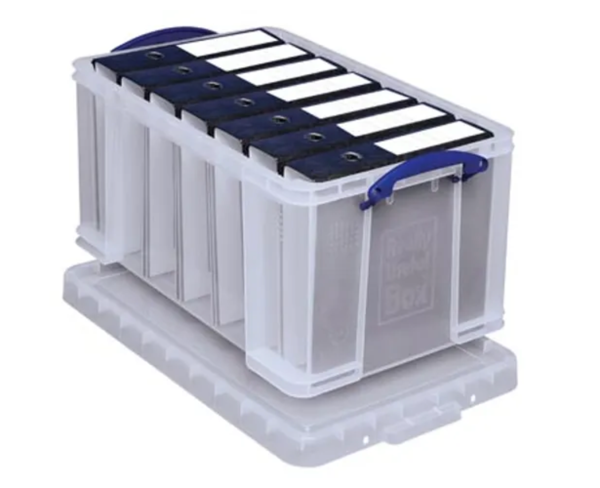 Really Useful Box 48 liter, transparant, per stuk verpakt in karton