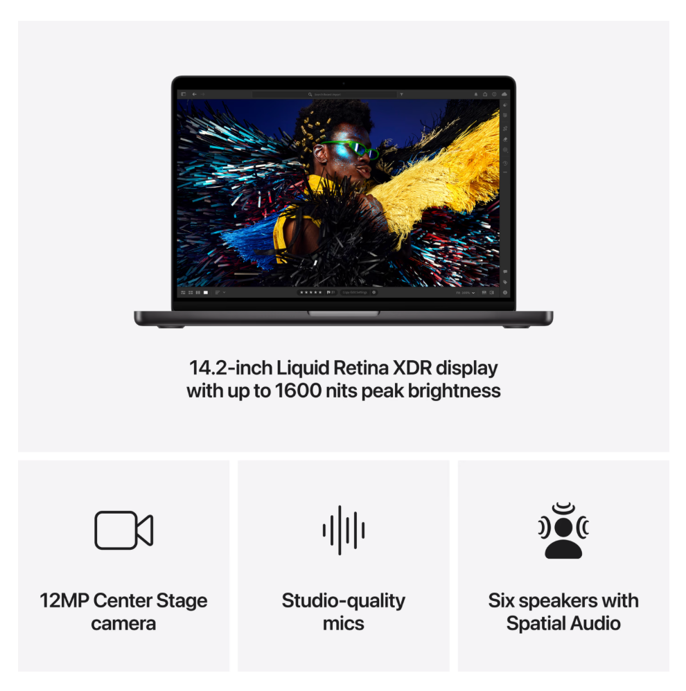 Apple MacBook Pro 14 inch (2024) M4 Pro (14 core CPU/20 core GPU) 48GB/1TB Spacezwart QWERTY