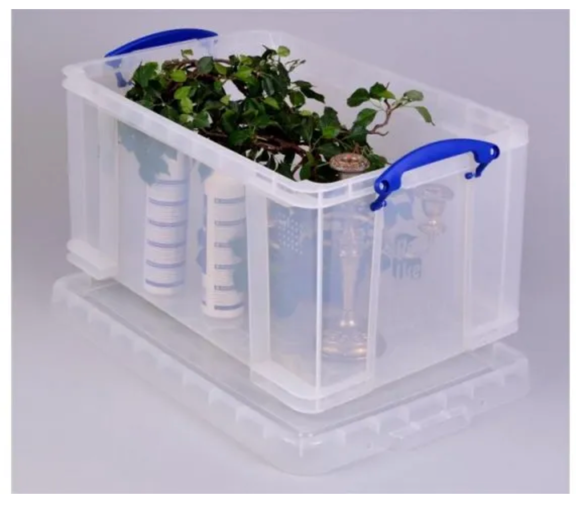 Really Useful Box 48 liter, transparant, per stuk verpakt in karton