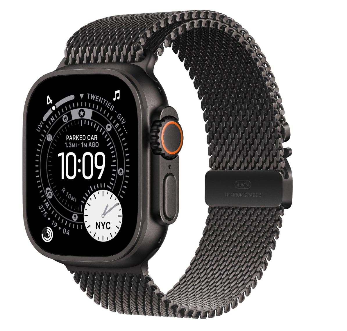 Apple Watch Ultra 3 Cellular 49mm Zwart Milanese Band S