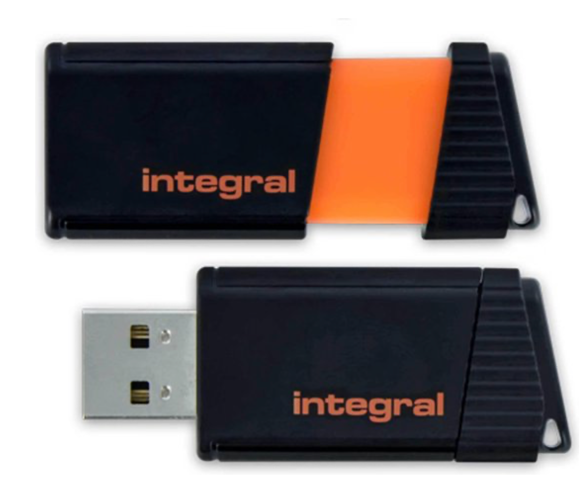Integral Pulse USB 2.0 stick, 32 GB, zwart/oranje