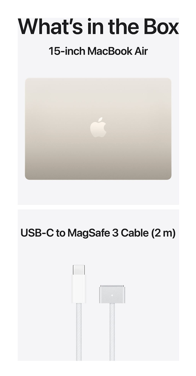 Apple MacBook Air (2026) 15inch M5 (10CPU/10GPU) 16GB 1TB Starlight QWERTY