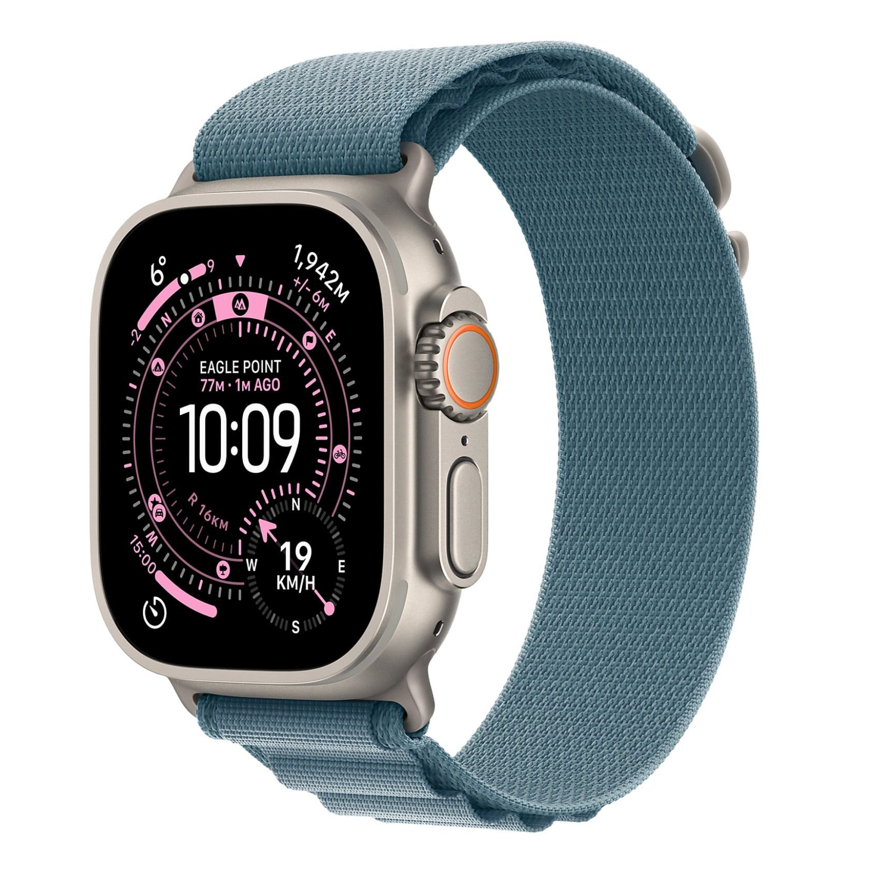 Apple Watch Ultra 3 Wifi + 5G - 49 mm Natural Titanium Case with Light Blue Alpine Loop Large