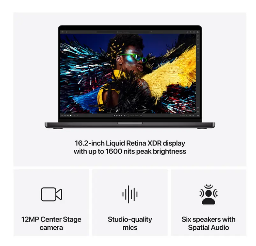 Apple MacBook Pro (2024) 16 inch M4 Pro (14 core CPU/20 core GPU) 24GB/1TB Spacezwart QWERTY