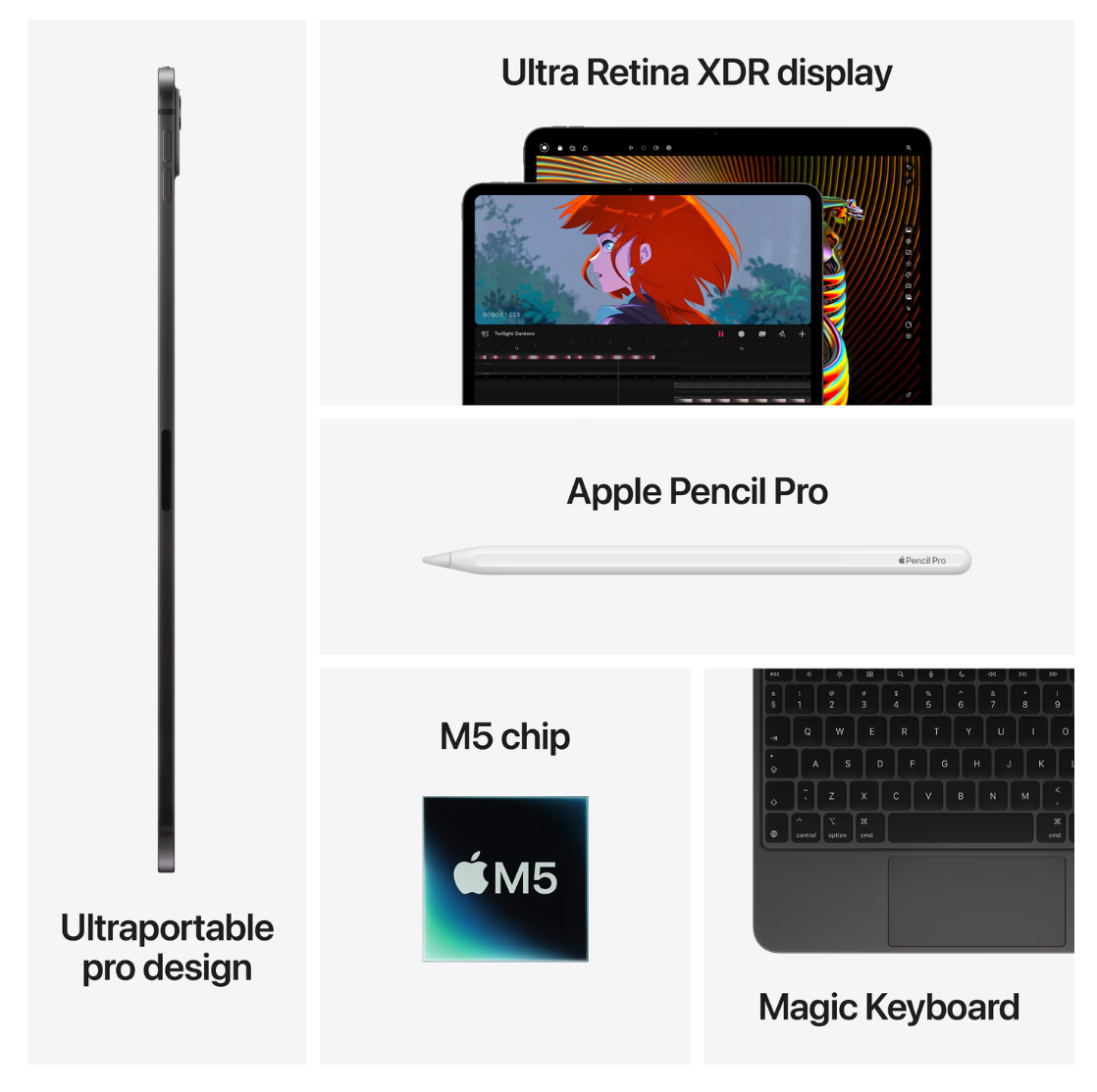 Apple iPad Pro (2025) 13", glas met nanotextuur, Wi-Fi, 1TB opslag Zilver