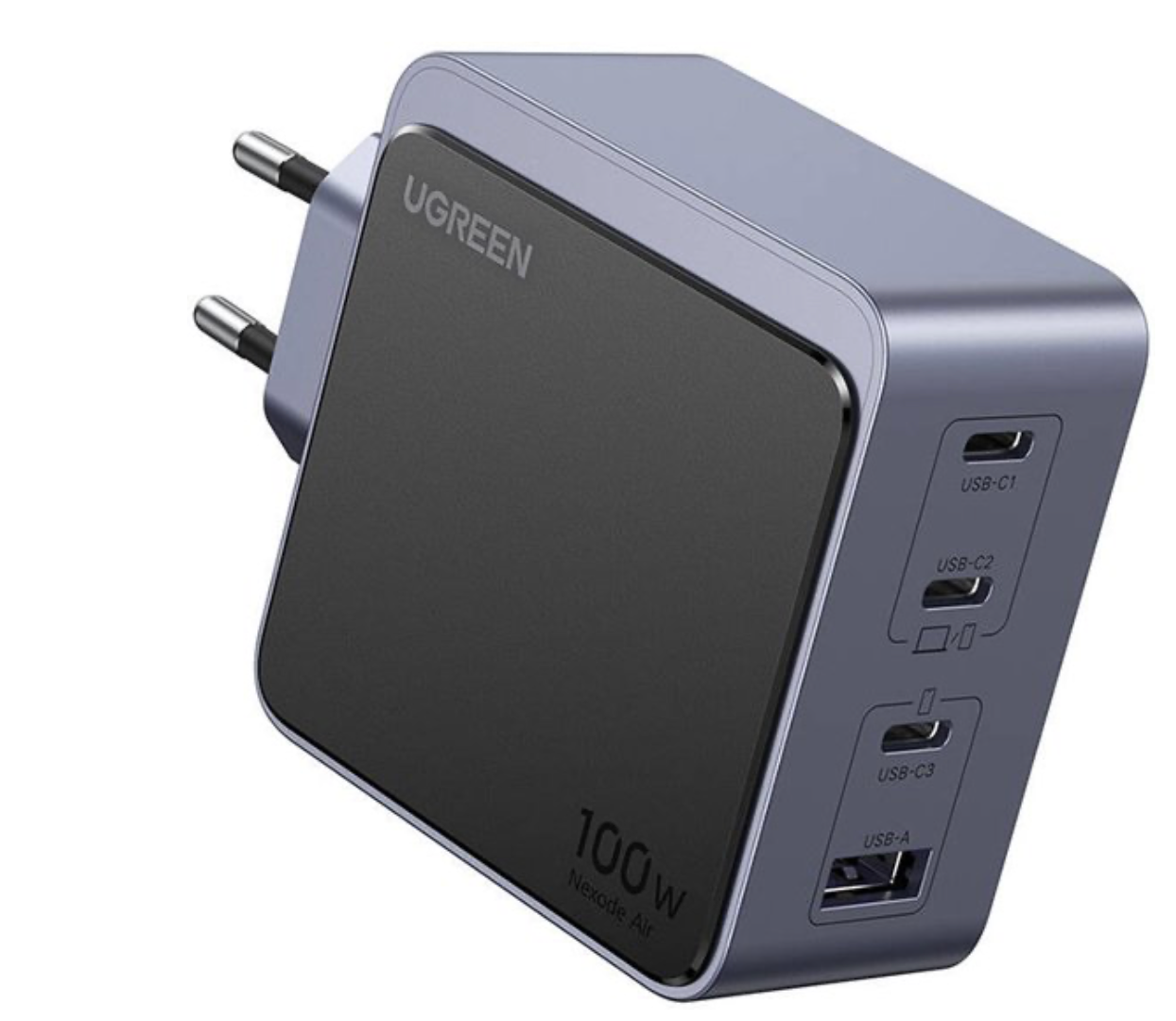 Ugreen Nexode Air 100W USB/USB-C PD Snellader GaN Adapter Grijs