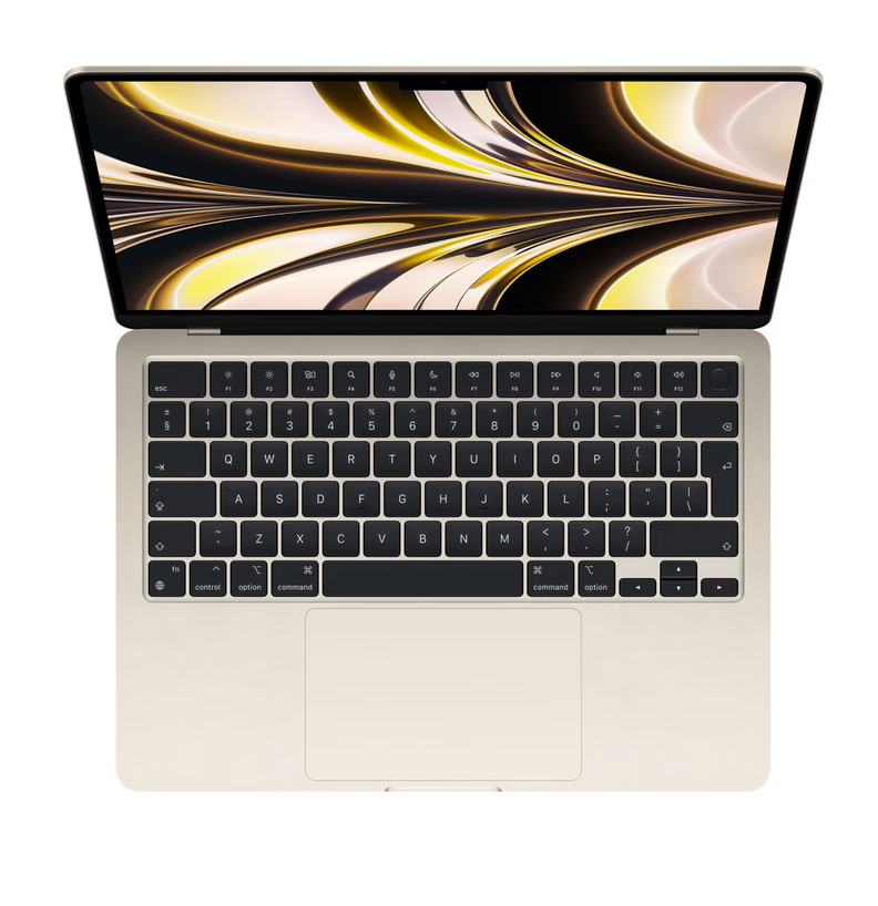 Apple MacBook Air (2022) M2 8-core, 16GB ram, 8-core GPU, 256GB ssd, Qwerty, Beige