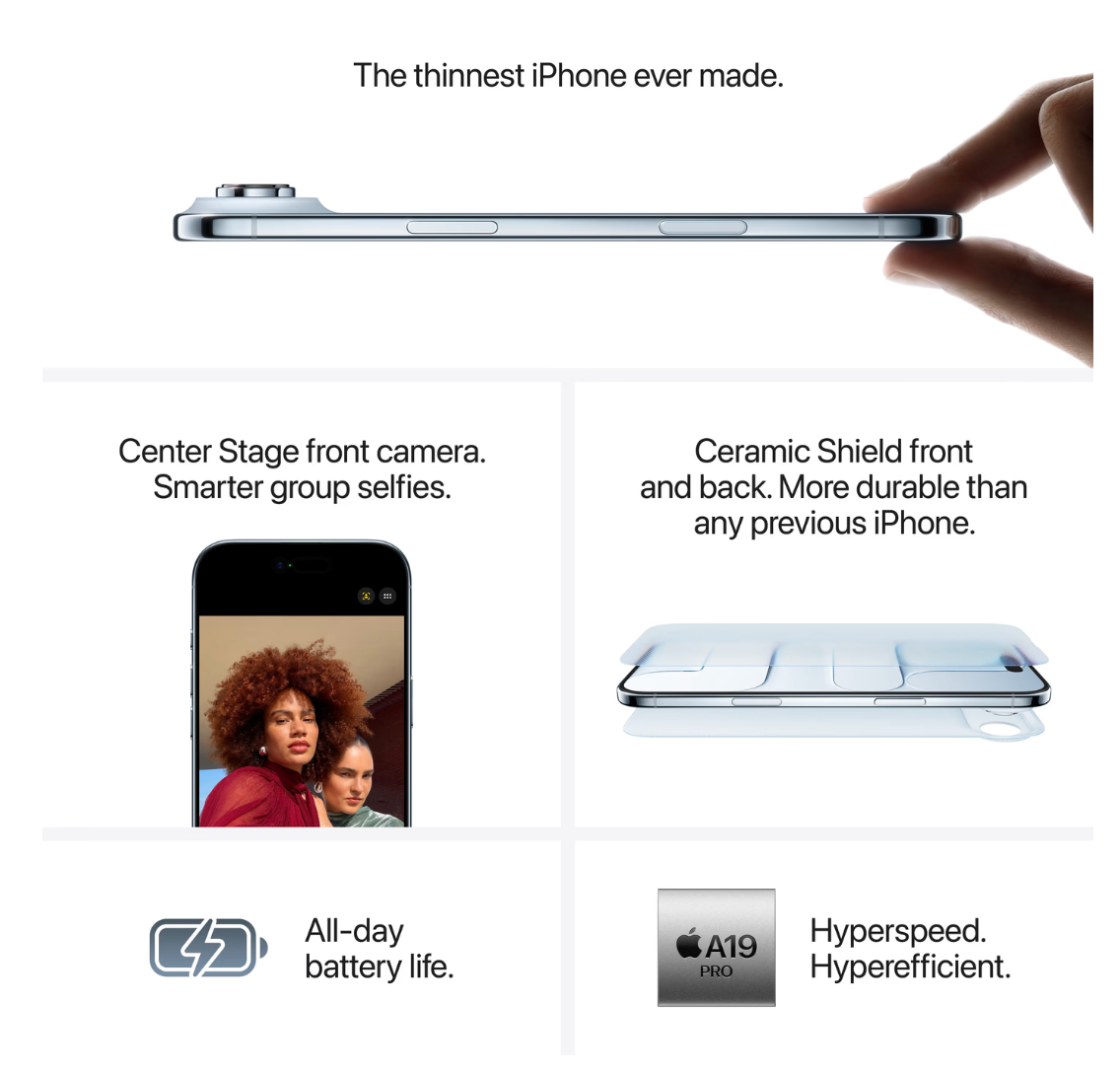 Apple iPhone Air 1TB Zwart