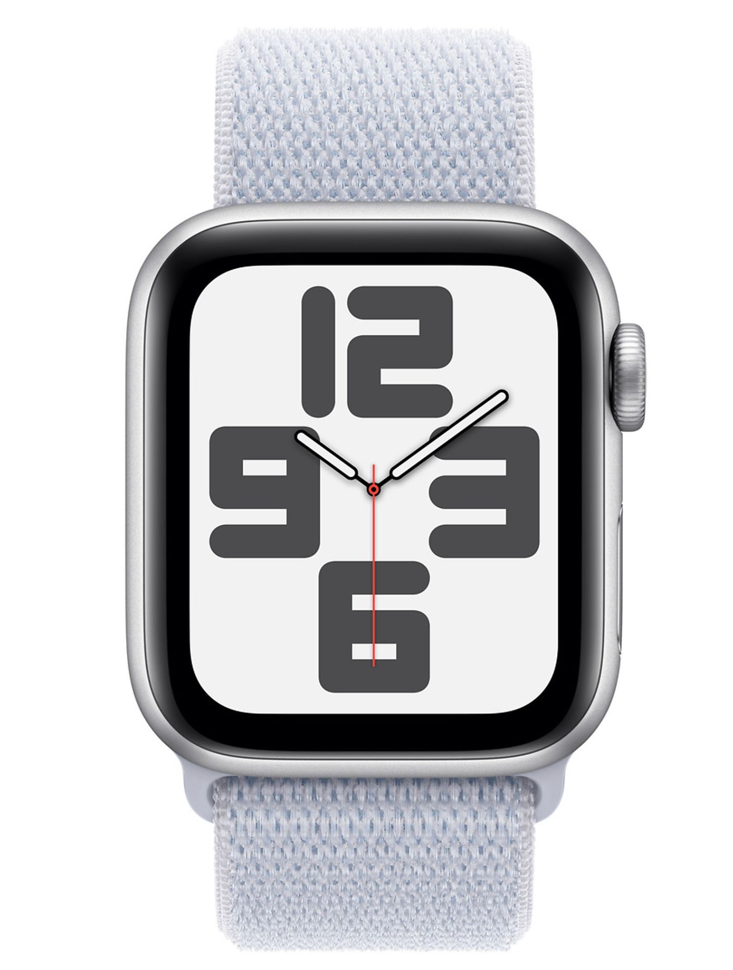 Apple Watch SE (2024) 40mm GPS Geweven bandje, Zilver (Blauw)
