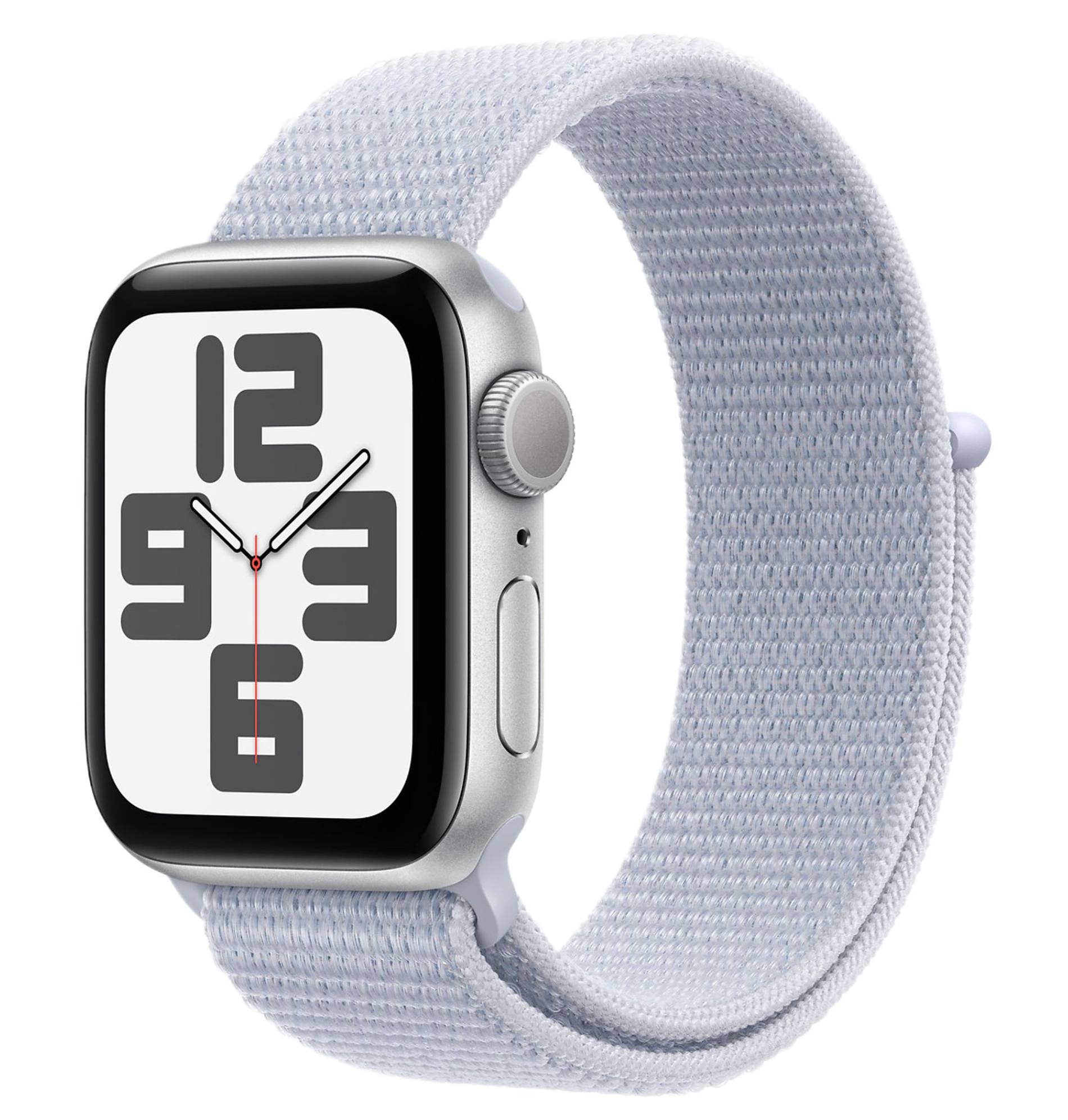 Apple Watch SE (2024) 40mm GPS Geweven bandje, Zilver (Blauw)