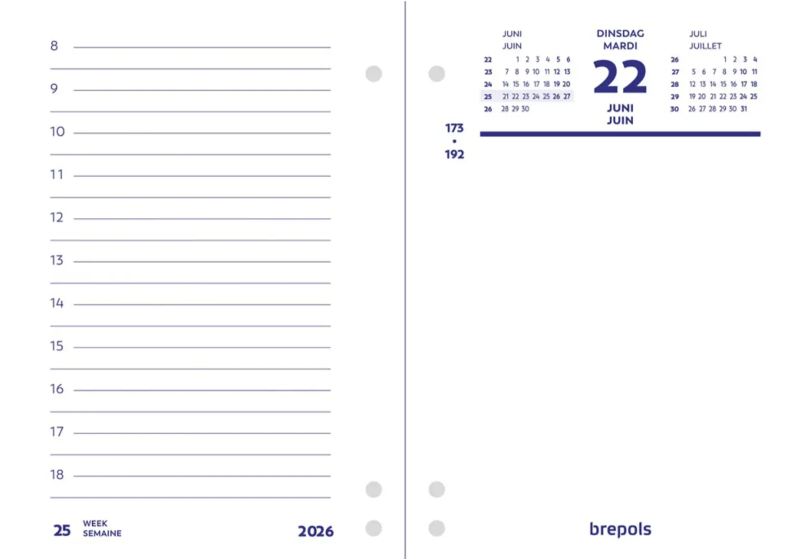 Brepols dagomlegger, 2026