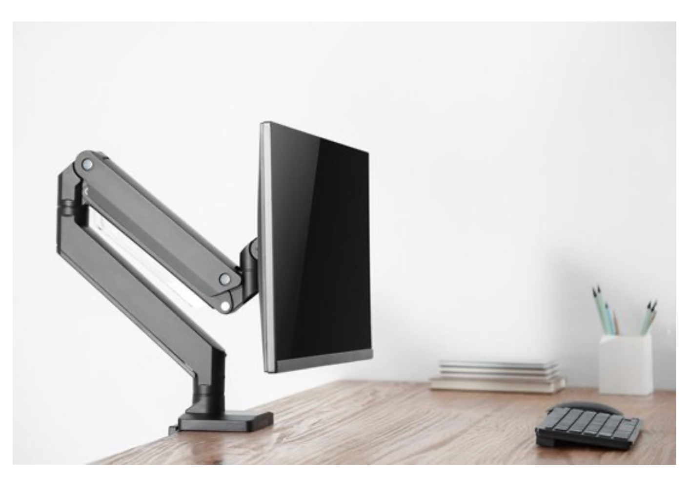 Neomounts NM-D775BLACKPLUS Monitorarm 10-49" - gasveer - Topfix - 180°-stop