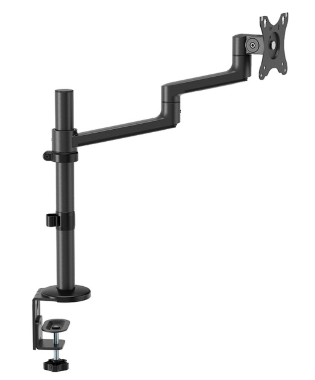 Neomounts NEXT Lite DS60-425BL1 Monitorarm 1 scherm - 17-27" - 0-8 kg - ruimtebesparend T-Rex model - 100% plasticvrije verpakking - zwart