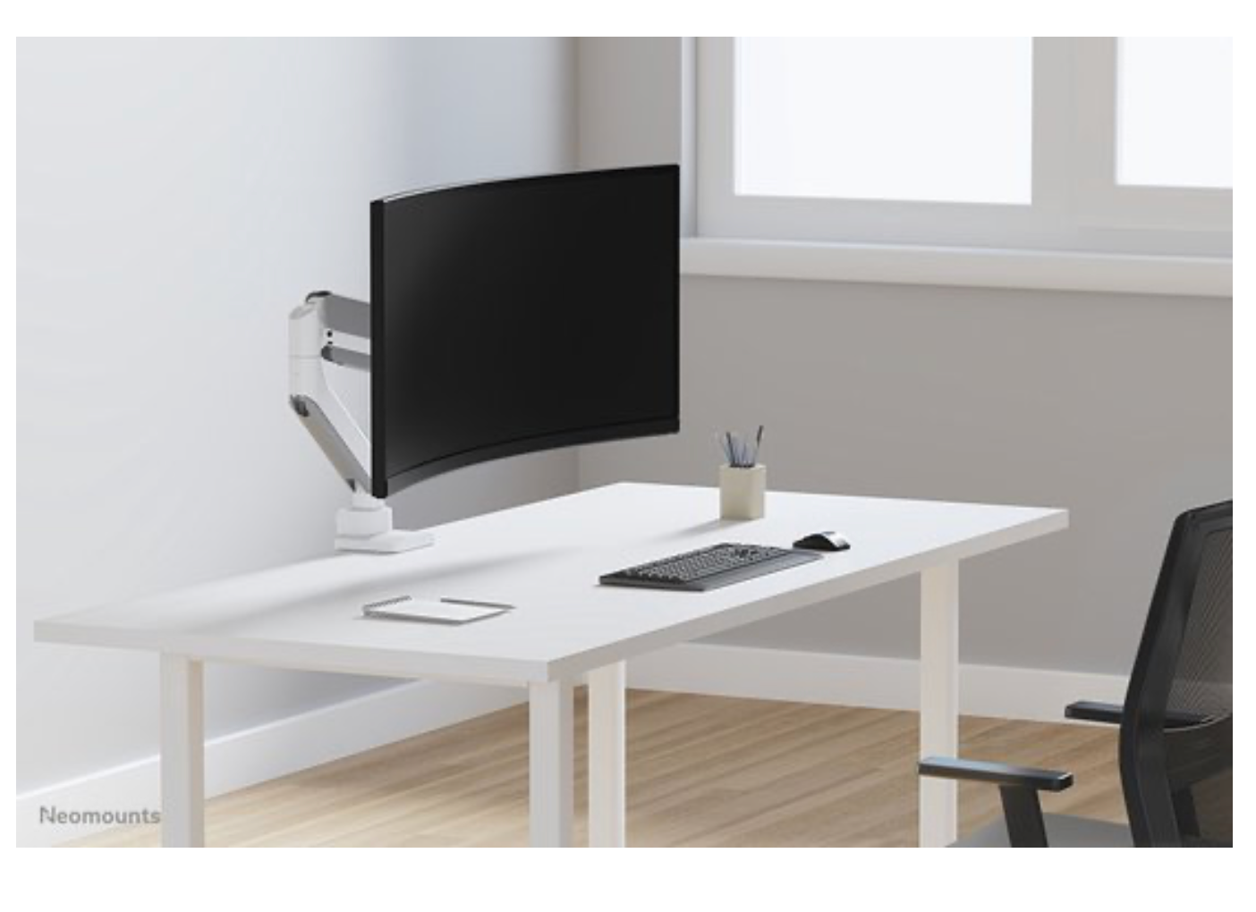 Neomounts DS70PLUS-450WH1 Monitorarm 17-49" - gasveer - Topfix - 180°-stop