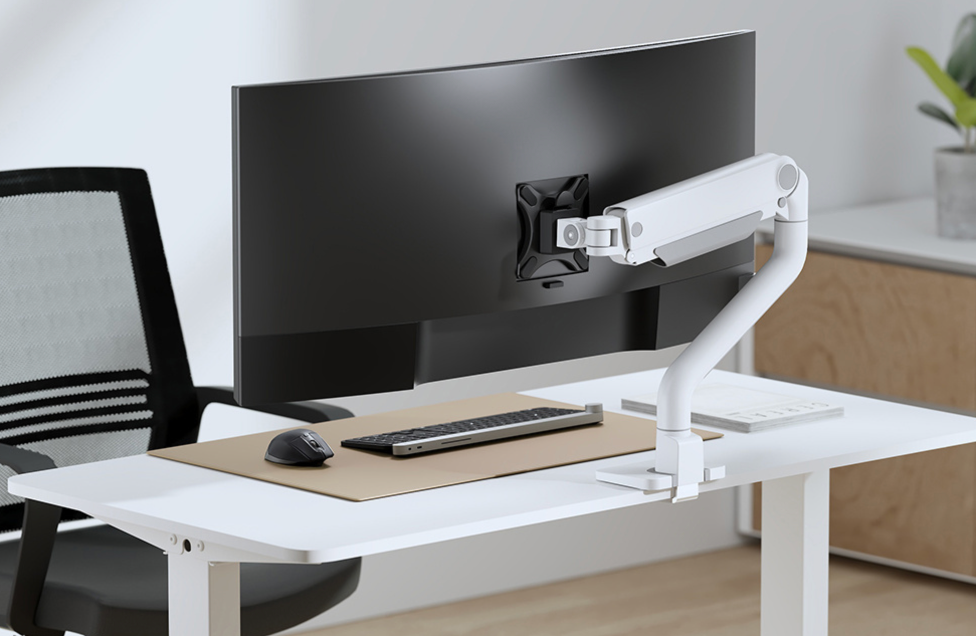 Neomounts DS70S-950WH1 Monitorarm 17-49" - gasveer - Topfix - 180°-stop