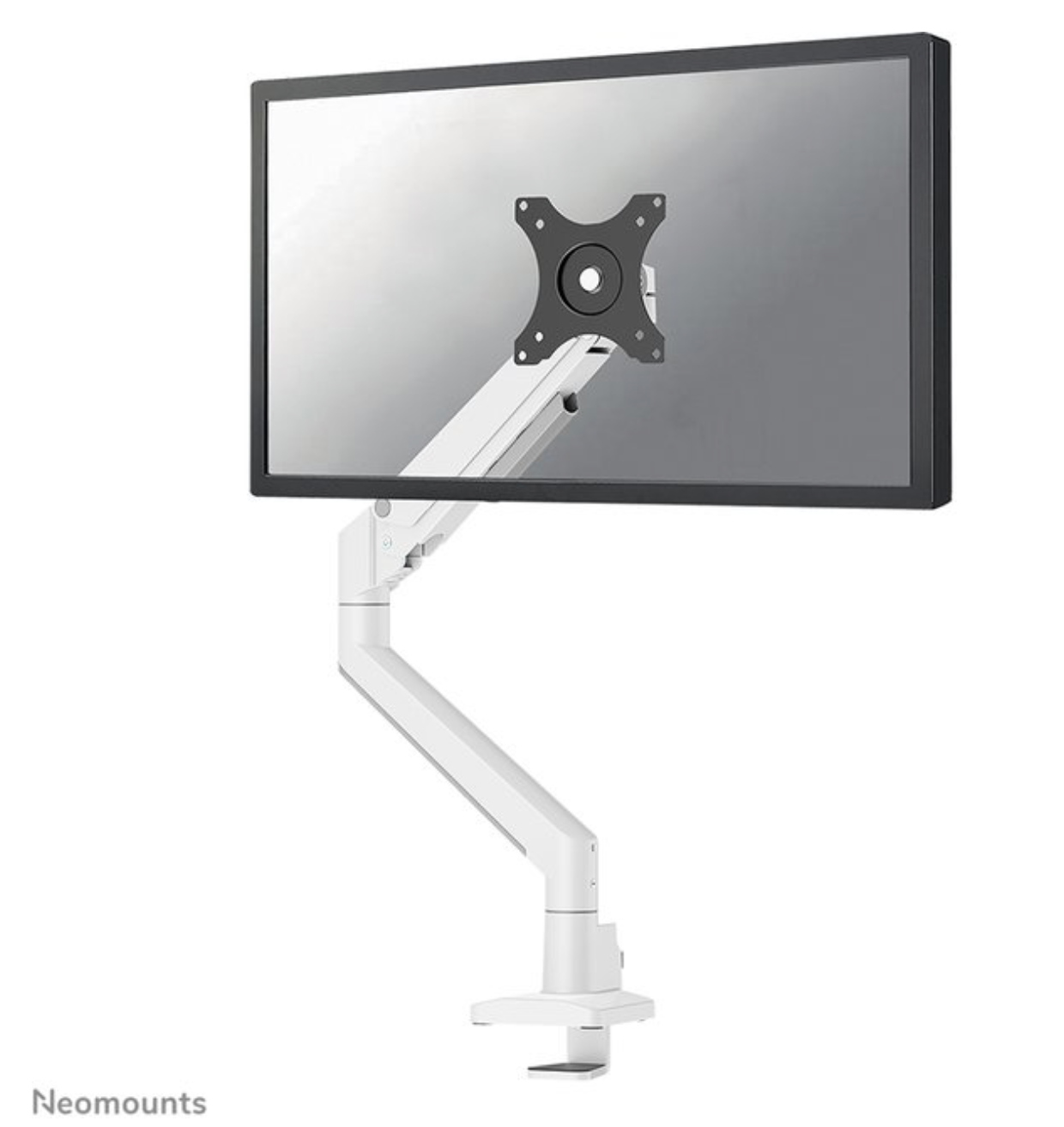Neomounts NEXT Slim DS70-250WH1 Monitorarm 1 scherm - 17-35" - 1-9 kg (curved 8 kg) - gasveer - 180°-stop - Topfix - Easy Install-model - 100% plasticvrije verpakking - wit