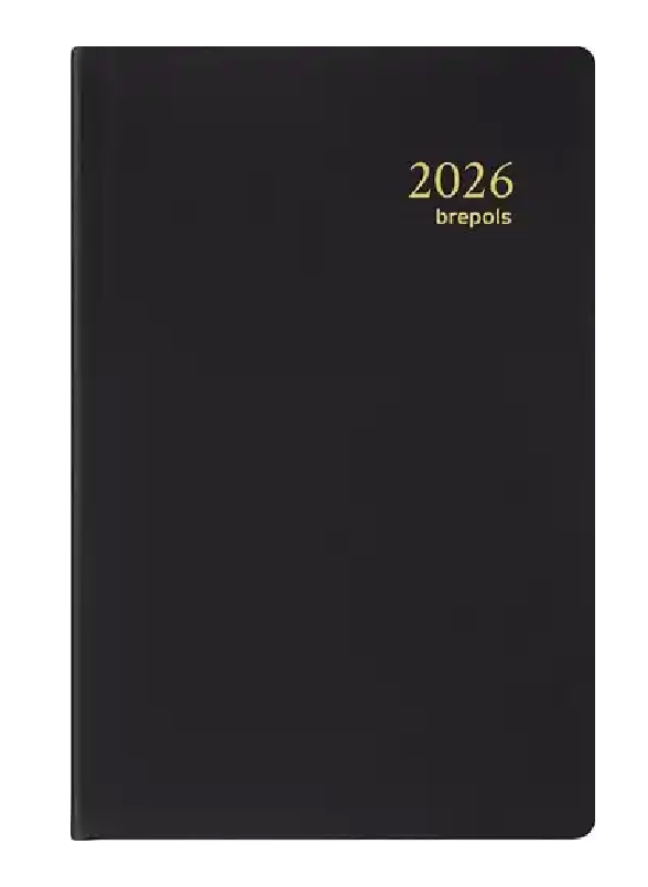 Brepols agenda Delta Seta 6-talig, zwart, 2026