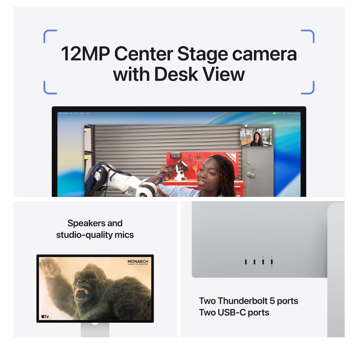 Apple Studio Display Nanotextuur (2026) kantelbare en in hoogte verstelbare standaard