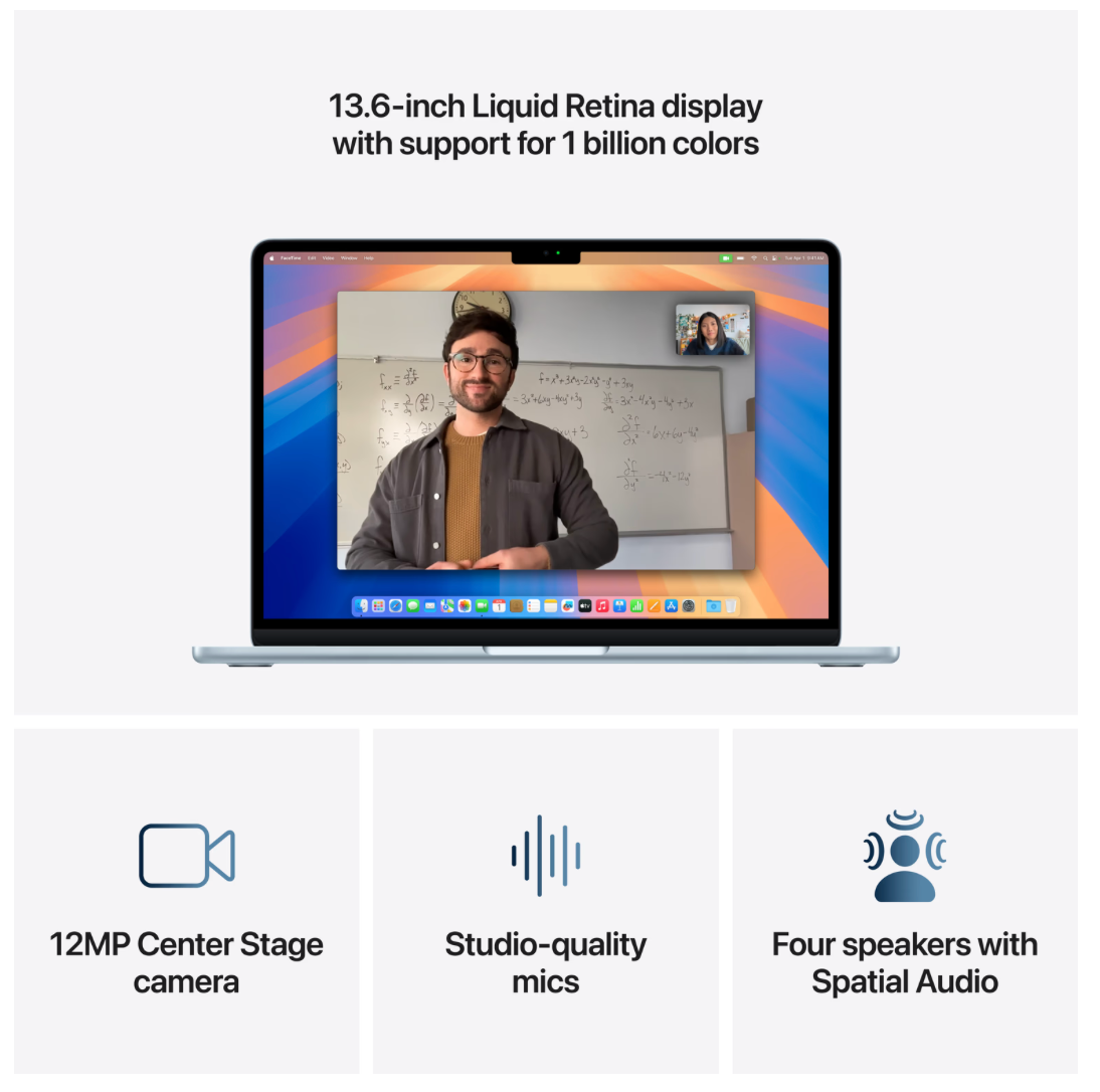 Apple MacBook Air 13 inch (2025) M4 (10 CPU/8 GPU) 16GB/256GB Hemelsblauw QWERTY