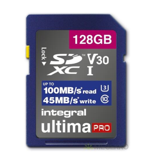 Integral geheugenkaart SDXC V30,  128 GB