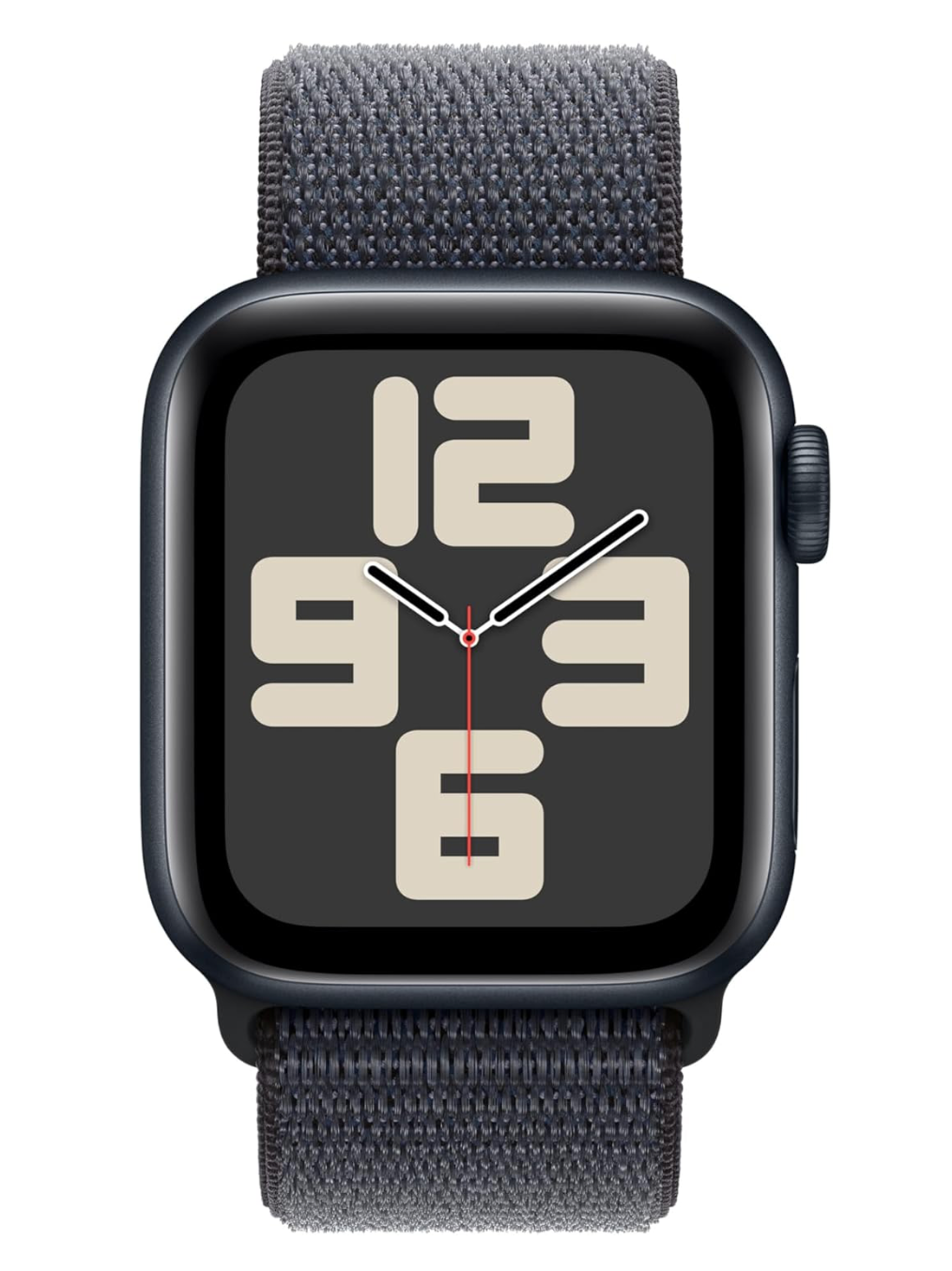 Apple Watch SE (2024) 40mm, GPS + Cellular, Geweven bandje, Zwart (Zwart)
