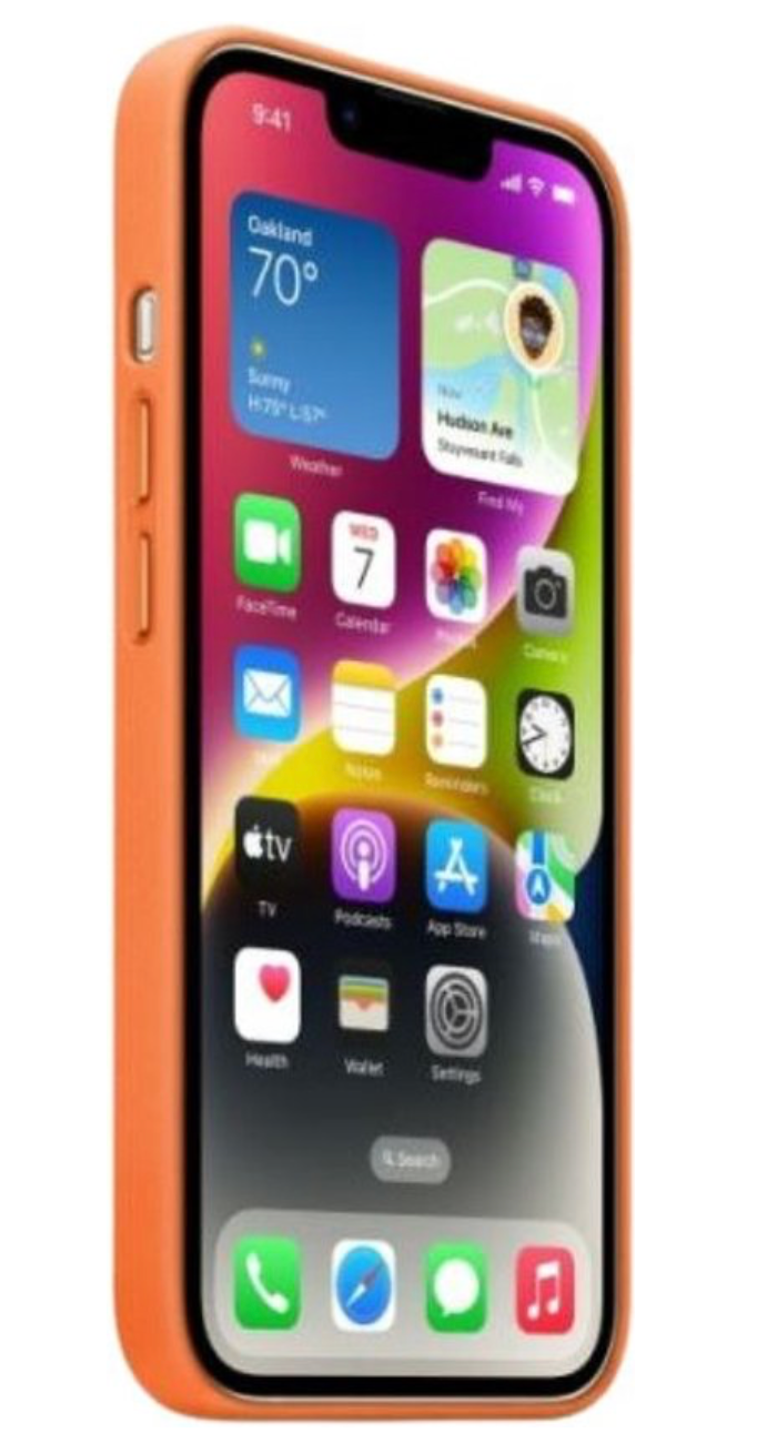 Apple MPPF3ZM/A Leren hoesje MagSafe iPhone 14 Plus - Oranje