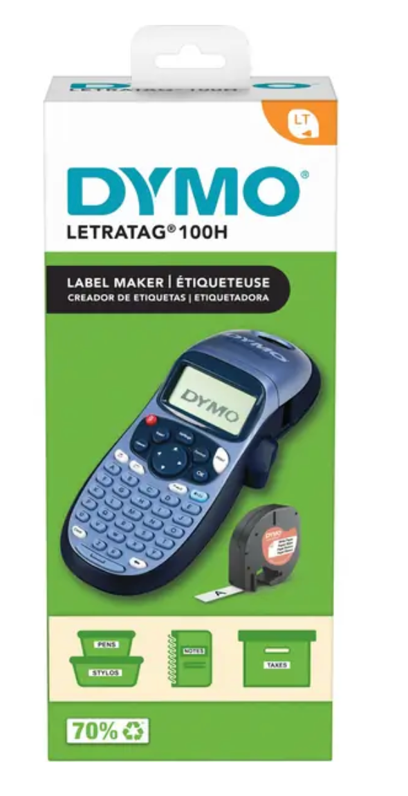 Dymo beletteringsysteem LetraTag LT-100H, inclusief 1 LT-tape, grijs